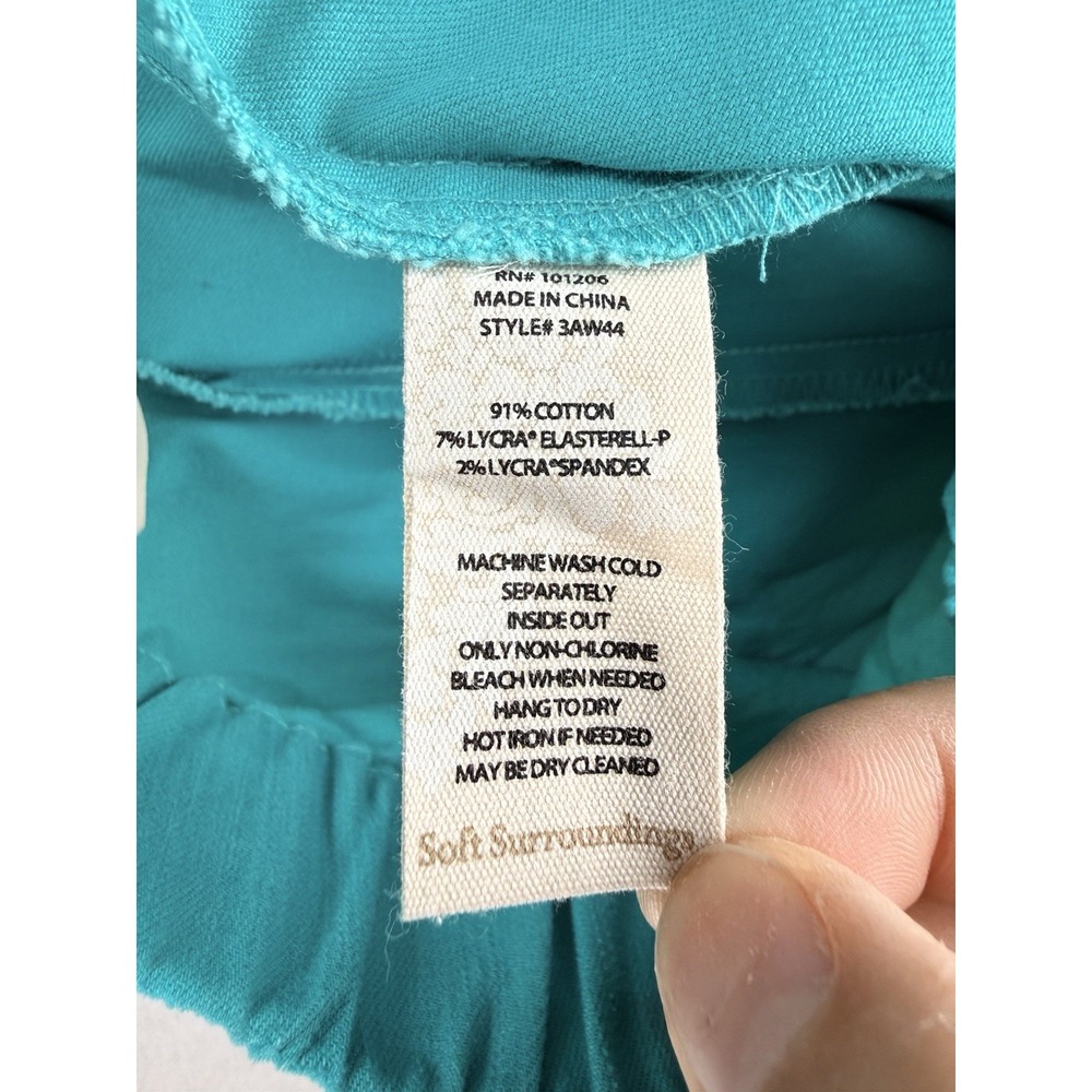 Soft Surroundings Women's Petite Sz L Teal Metro Ankle 4 Way Stretch‎ Pants NWT - Picture 8 of 9